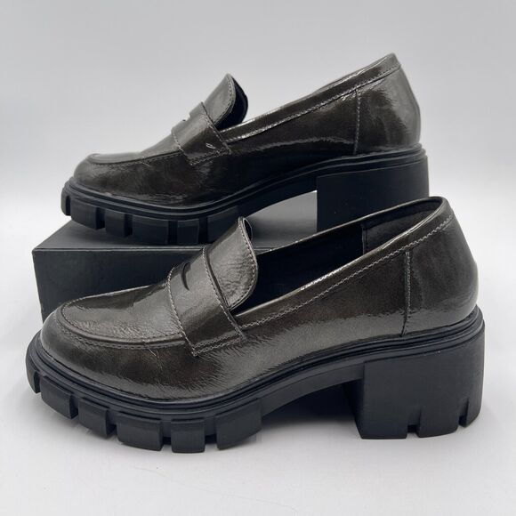 Crown Vintage Loafers Women’s Size 6 M Sage Dark Green Faux Leather - Picture 3 of 10